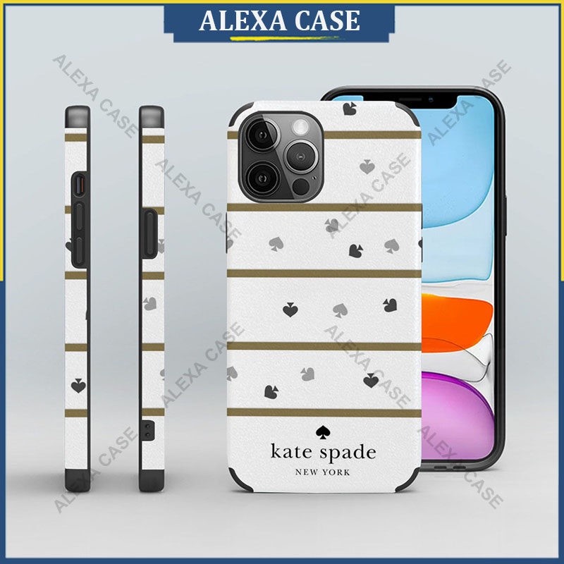 Vk3p4p เคสป้องกันโทรศัพท์มือถือหนังแกะ ลาย Kate Spade สําหรับ iPhone 15 Pro Max 14 Pro Max 13 Pro M