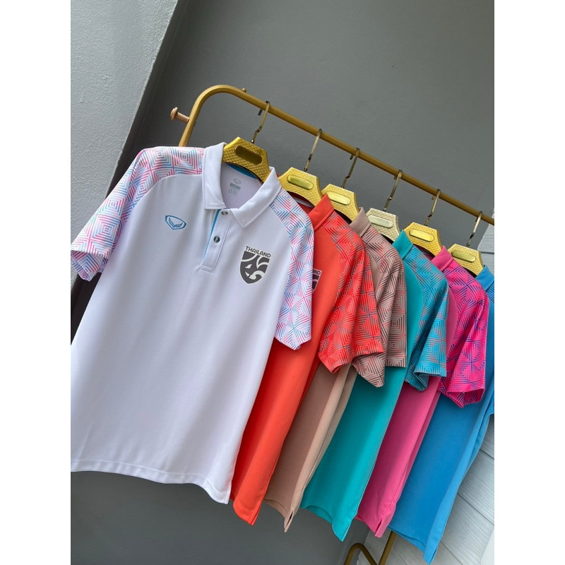 เสื้อโปโล คอปก แกรนด์083 พร้อมเฟกโลโก้เทาใหม่