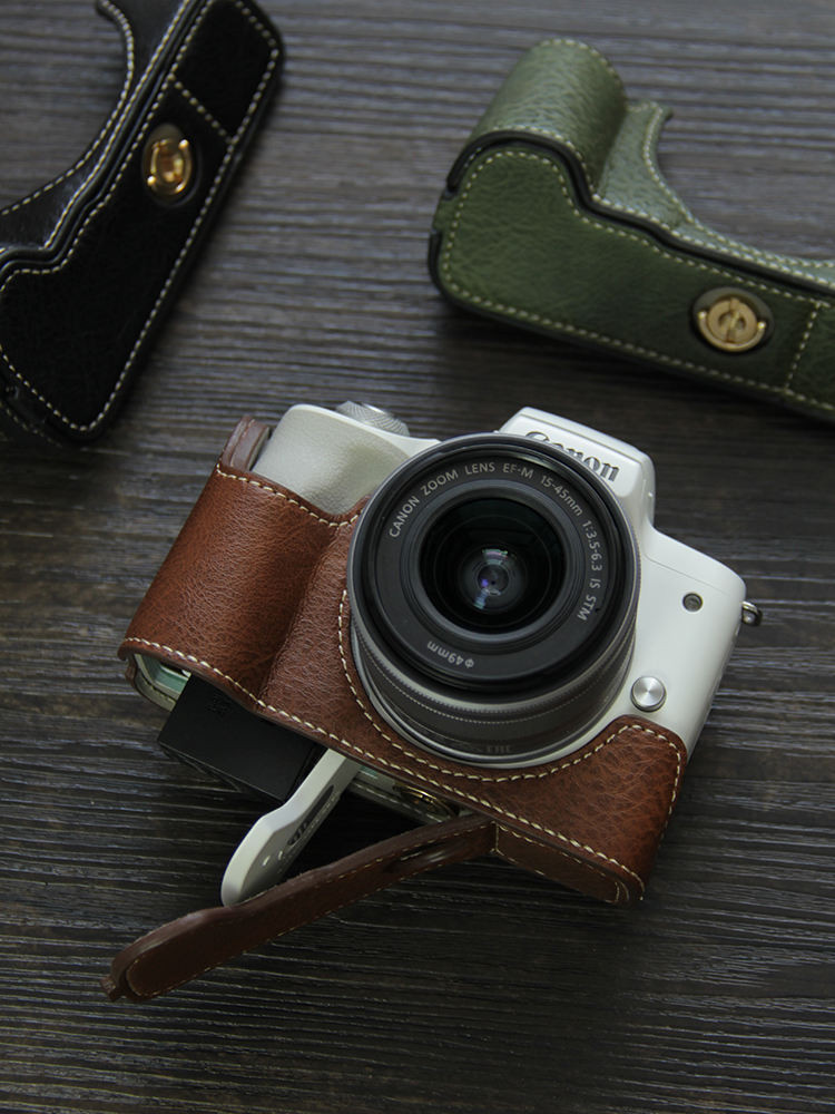 เคสป้องกันกล้องป้องกันการชนกันเหมาะสําหรับ Canon m50ii เคสกล้อง M50 เคสป้องกัน 200DII/R8 ครึ่งฐานกรณ