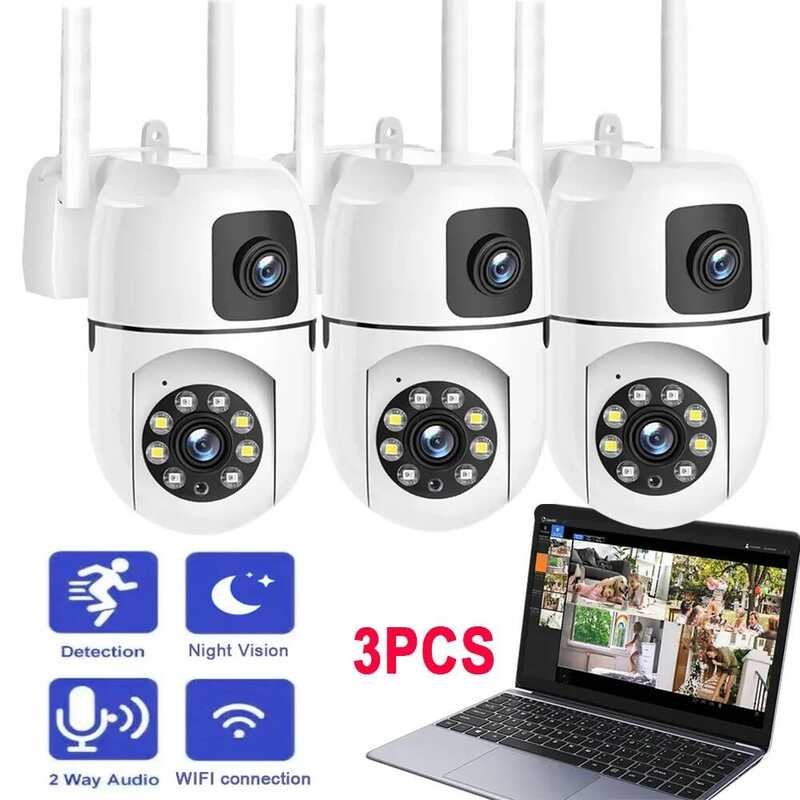3PC/1PC 4MP IP Dl เลนส์ WiFi การรักษาความปลอดภัยในร่มการเชื่อมต่อบลูทูธ PTZ Cctv กล้องเฝ้าระวังวิดีโ