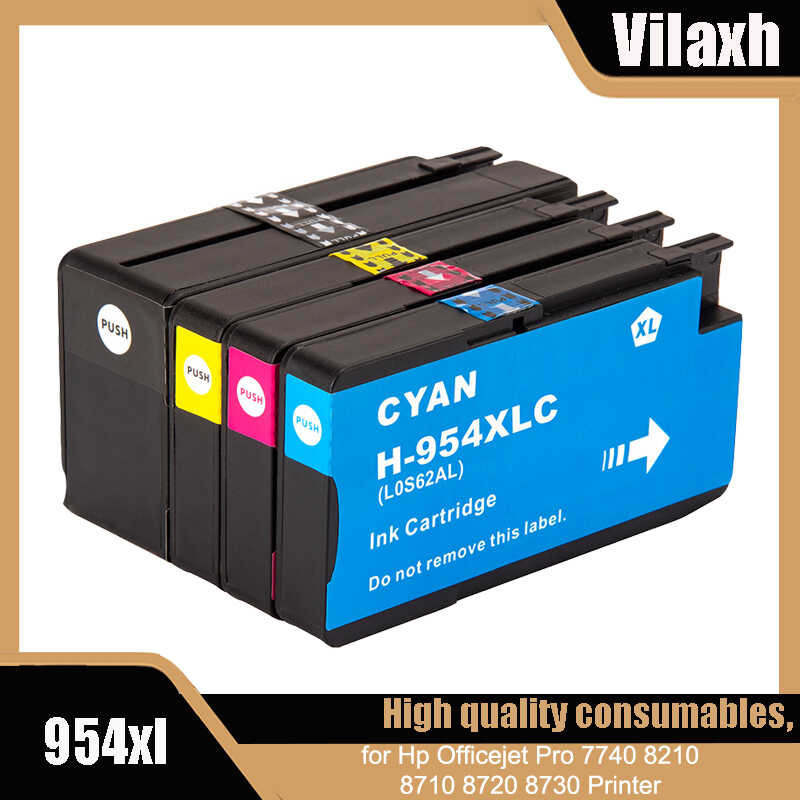 เข้ากันได้กับ 6 Vilaxh HP 954XL HP954 ตลับหมึก 954 OfficeJet 7720 7740 Pro 8