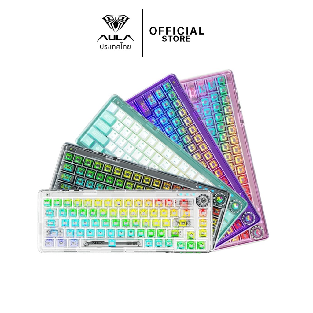 คีย์บอร์ดไร้สาย - AULA F68 - Gasket Mechanical Keyboard คีย์ไทย รับประกัน 2 ปี