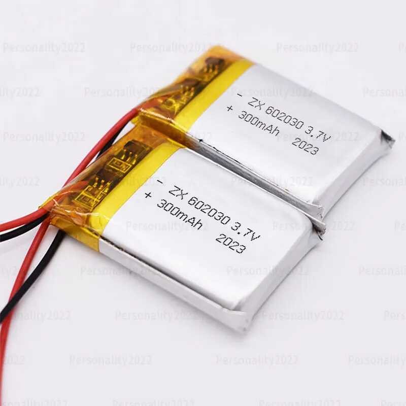 Δ แบตเตอรี่ Li-Po 3.7V 602030 300Mah 062030 ชุดหูฟังบลูทู ธ Selfie ลำ