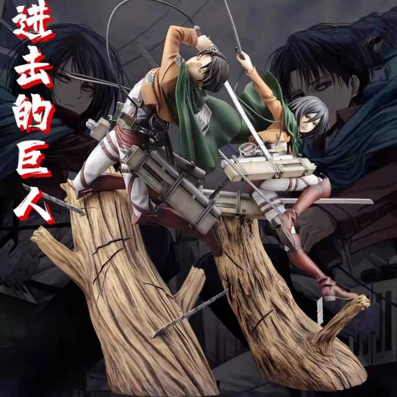 ◆ โจมตี Titan Mikasa Levi Figure Artfx J Ackerman การปรับปรุง การต่อสู