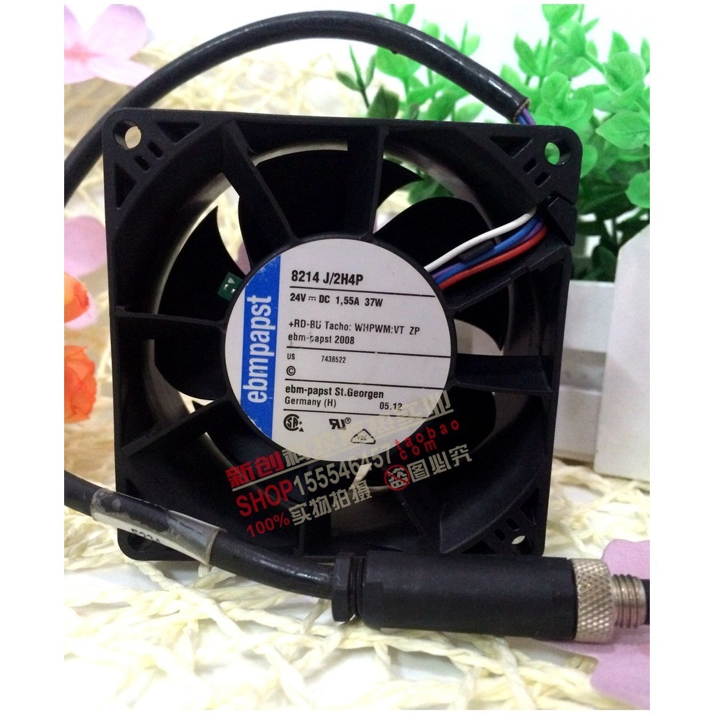Original PAPST 8038 พัดลมอินเวอร์เตอร์ PWM พัดลม 24V 1.55A 37W 8214 J/2H4P