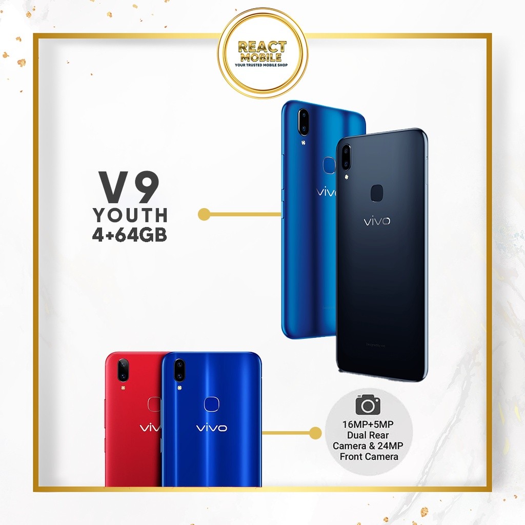 In stock Vivo V9 Youth 4+64 (มือสอง),95% ใหม่