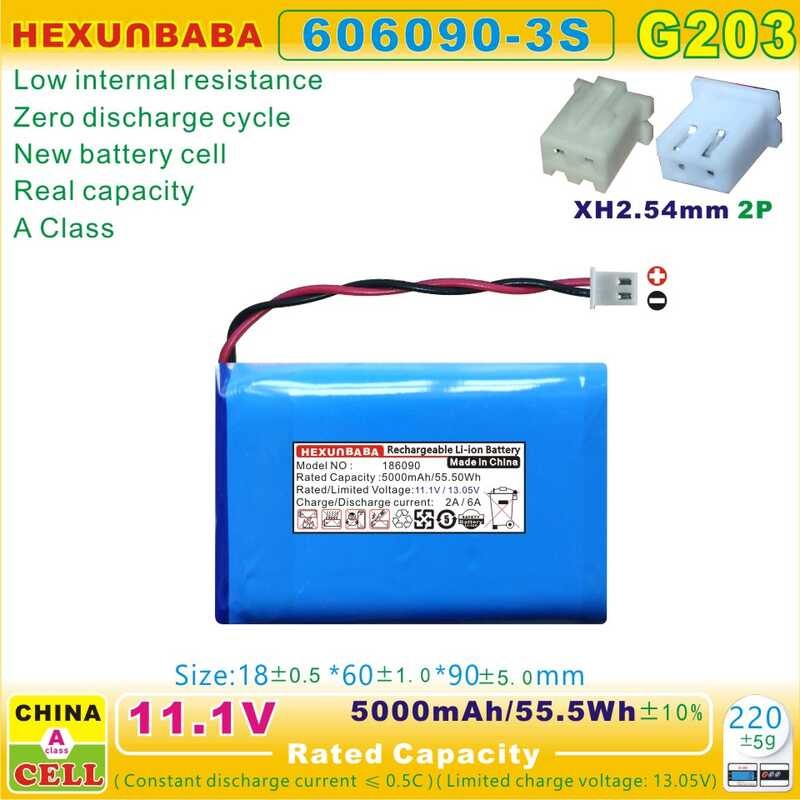 Δ 606090-3S 11.1V 5000Mah 186090 แบตเตอรี่ลิเธียมไอออนสำหรับ DEXP Pu
