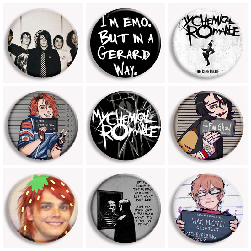 Rock Band My Chemical Romance ปุ่ม Pin I Love Mcr Dead Hip Hop Punk เข็มกลัด Badge Gothic กระเป๋า Y2k อุปกรณ์เสริมแฟนรวบรวม