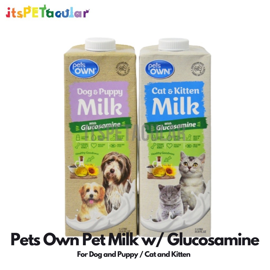 ในสต็อก Pets Own Milk Pet Milk พร้อมกลูโคซามีน 1 ลิตร (สําหรับสุนัขและแมว/ลูกแมว)