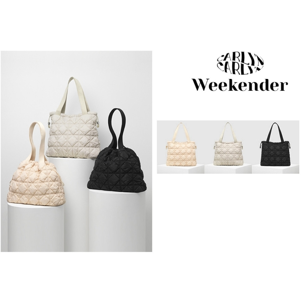 ♞,♘,♙Carlyn Weekender Bag 3 Colors H73105010 (Ivory, Black, Spring Grey) พร้อมส่ง uie