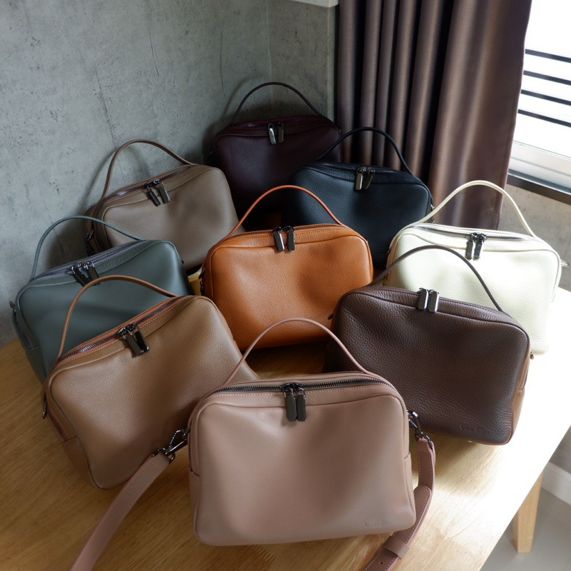 [โค้ดShopee: 14DD15 ] รุ่นVan หนังวัวแท้ งานไทย Enne Bags 3ช่องการใช้งาน