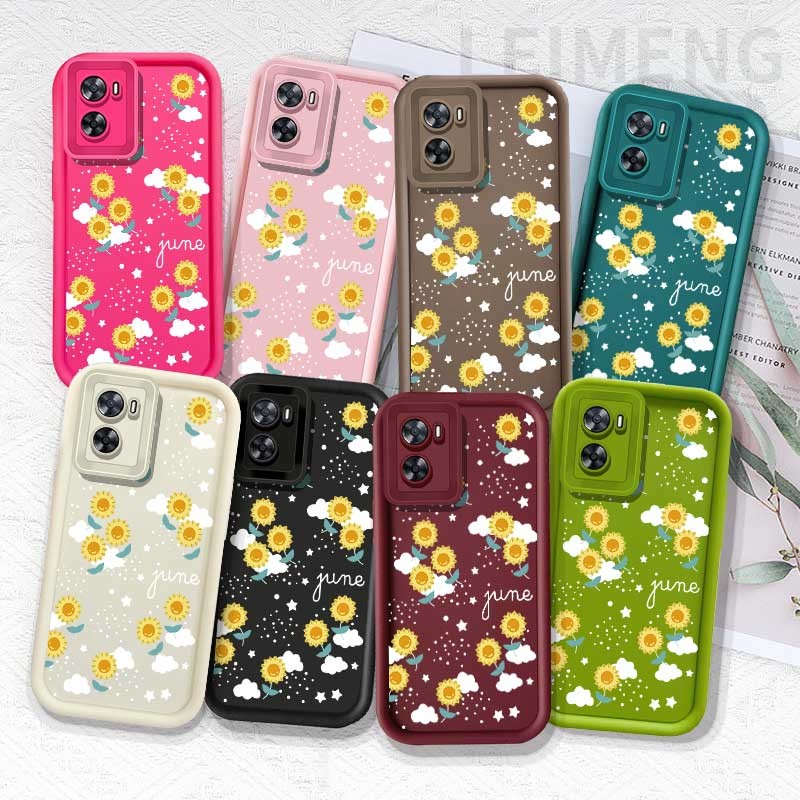 สําหรับ OPPO A53 A33 A57 A57S A60 A77 A77S A79 A94 A93 A1 Pro A1K F11 ปลอก Ins แฟชั่นสีเหลือง Daisy ซิลิโคนนุ่มกันกระแทก Protector เคสโทรศัพท์