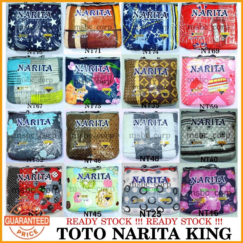 ในสต็อก TOTO NARITA TEBAL KING SIZE MURAH COTTON TOTO KING NARITA ORIGINAL THAILAND