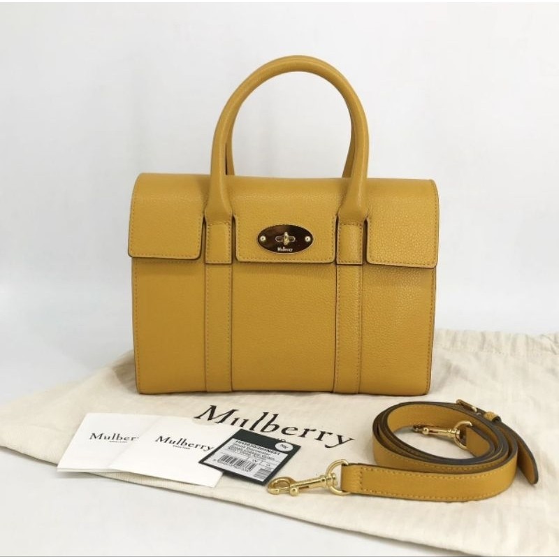 กระเป๋าสะพายถือ ทรง หนัง สวย(Like New!) Mulberry Bayswater Small Dc20 สีDeep Amber สีเหลือง สวย เด่