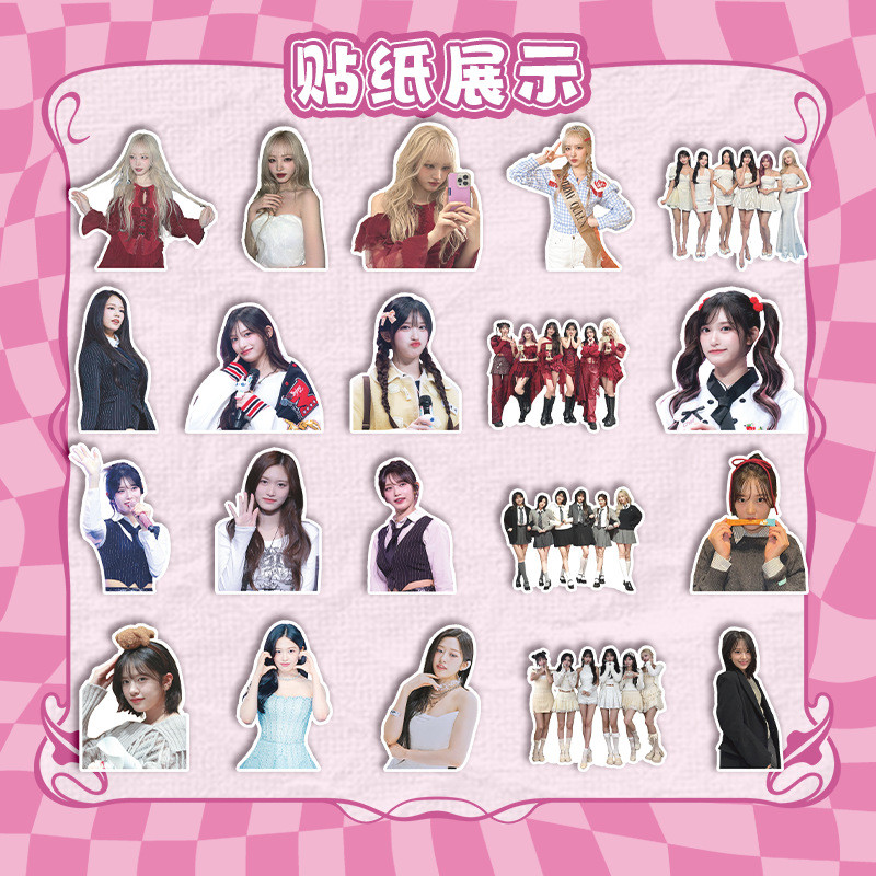 Linxx 40pcs IVE Kpop Girls Group สติกเกอร์บรรจุ 40 แผ่นพัดลมคอลเลกชันสติกเกอร์ตกแต่งสําหรับ Scrapbooking Journal อัลบั้มอุปกรณ์ตกแต่ง