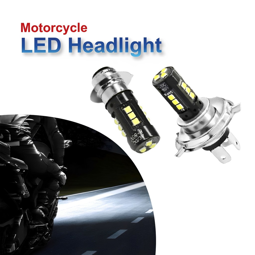 1PC รถจักรยานยนต์ LED ไฟหน้า P15D H4 H7 Hi/Lo Beam 6000K 45W มอเตอร์ไซด์ Yamaha Kawasaki Modenas