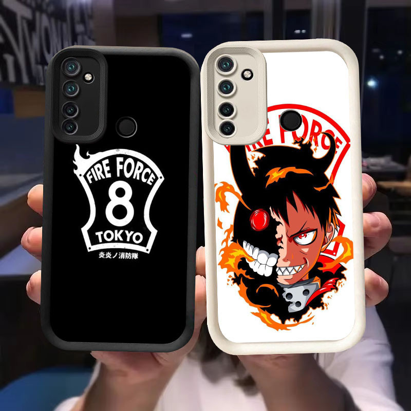 O-62 Fire Force Tokyo Casing สําหรับ Realme Narzo 20A C3 5 5s 6i 5i 10A 10 สีดําและสีขาว