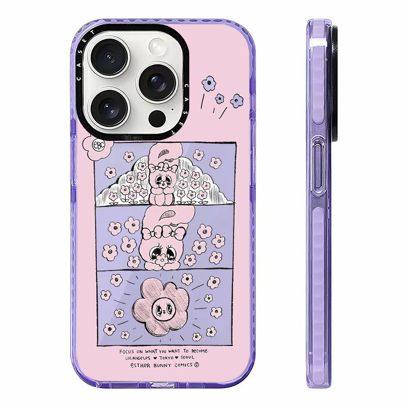 น่ารักEsther Bunny FloralsฉลากสําหรับIPhone 11 13 14 15 16 Pro Max 12 Mini Cover X XR XS MaxซิลิโคนกันชนใสSE 2022 6 7 8 Plusปลอกกันกระแทก ราคา ถูกที่สุด ดีลบีเคเค แกลเลอรีภาพที่ 5