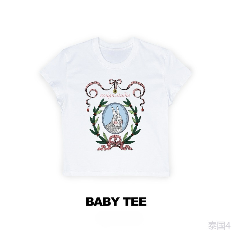 (ของพร้อมส่ง ส่งใน 24 ชั่วโมง)BOOM Shopee-babytee ลาย queen rabbits