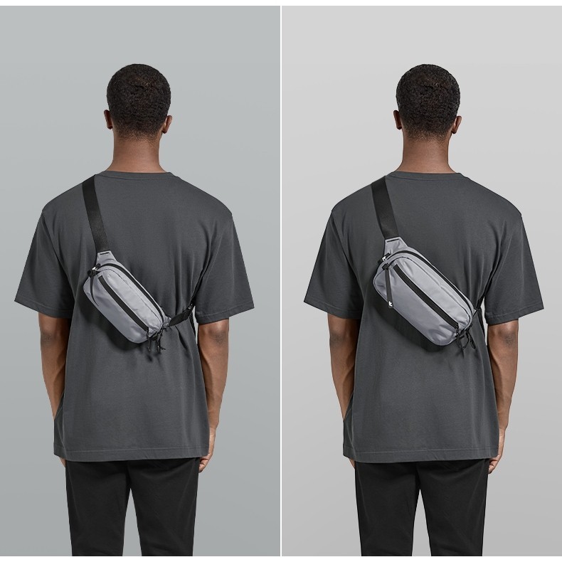 tomtoc Men's Chest waist Pack T33 Small capacity 1.5-2.5L single shoulder light crossbody waterproo