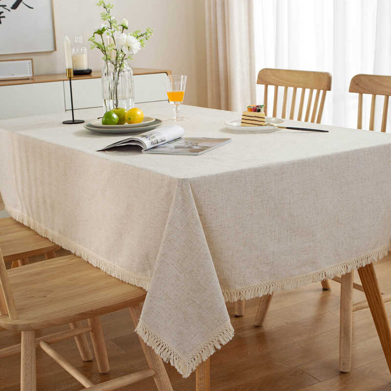 En Pure Tablecloth For 4/6/8 People Rectangular Living Room Dining Table,Cabinet,Or Coffee Table,