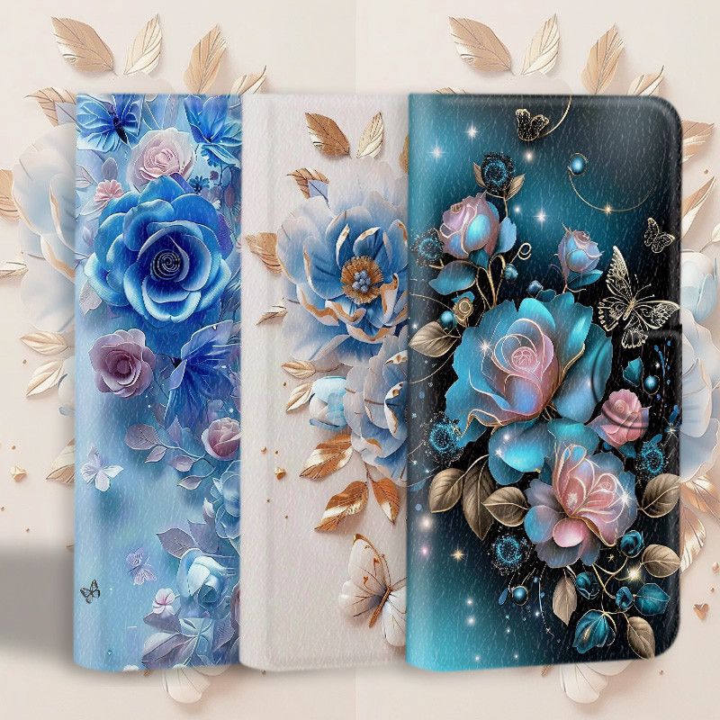 ซองหนังโทรศัพท์มือถือสไตล์ใหม่เหมาะสําหรับ OPPO Reno 10 Pro 11 12 F 5G Flip Holder โทรศัพท์มือถือดอกไม้