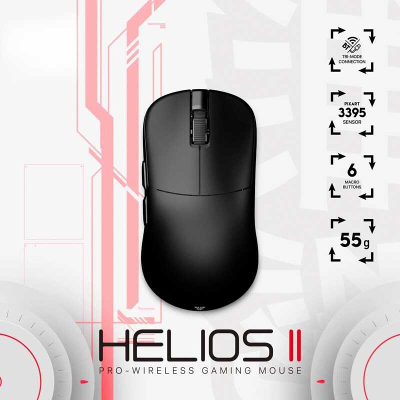 ி FANTECH HELIOS II Xd3 V3 เมาส์เกมมิ่งไร้สาย Paw3395 26000Dpi น้ำหนัก