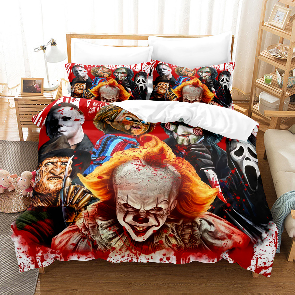 Horror Movie Halloween Duvet Cover Pillowcase 3pcs Digital Printing Comforter Soft Comfortable Breat