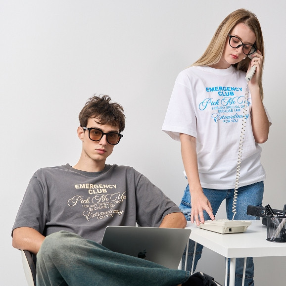 ♞,♘,♙Hidden Folder (Emergency Club : Tee Shirt) เสื้อยืด Folders UNISEX เสื้อหน้าร้อน คอกลม เนื้อนุ