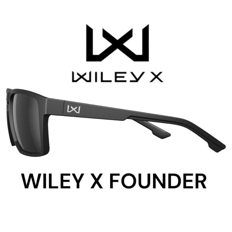 แว่นตา WILEY X แท้รุ่น FOUNDER เลนส์โพรีคาร์บอลเนต แบบ Captivate Grey ให้ความคมชัดสูง  Assembled in
