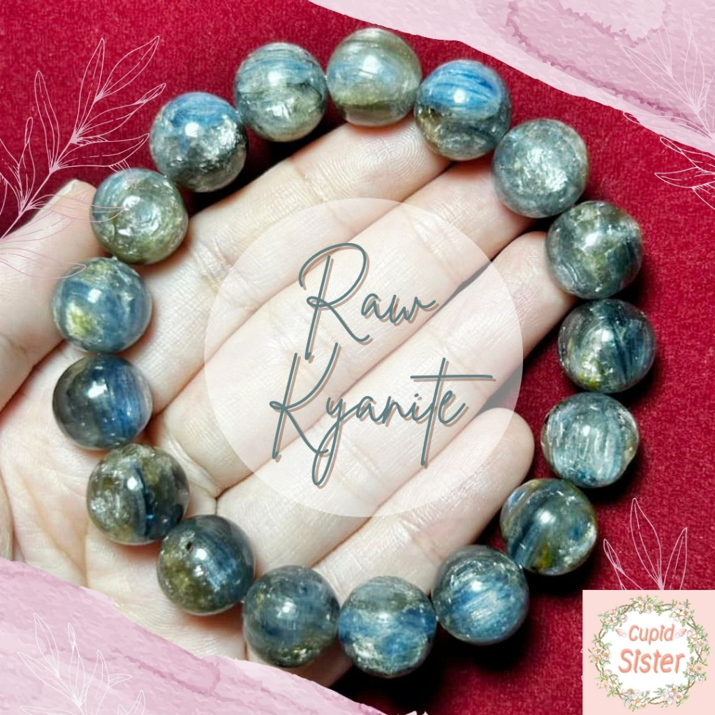 CupidSister สร้อยข้อมือหิน ไคยาไนต์ Kyanite ดิบสีธรรมชาติ เนื้อใสพิเศษ หินปลดหนี้ พูดแล้วได้เงิน Co