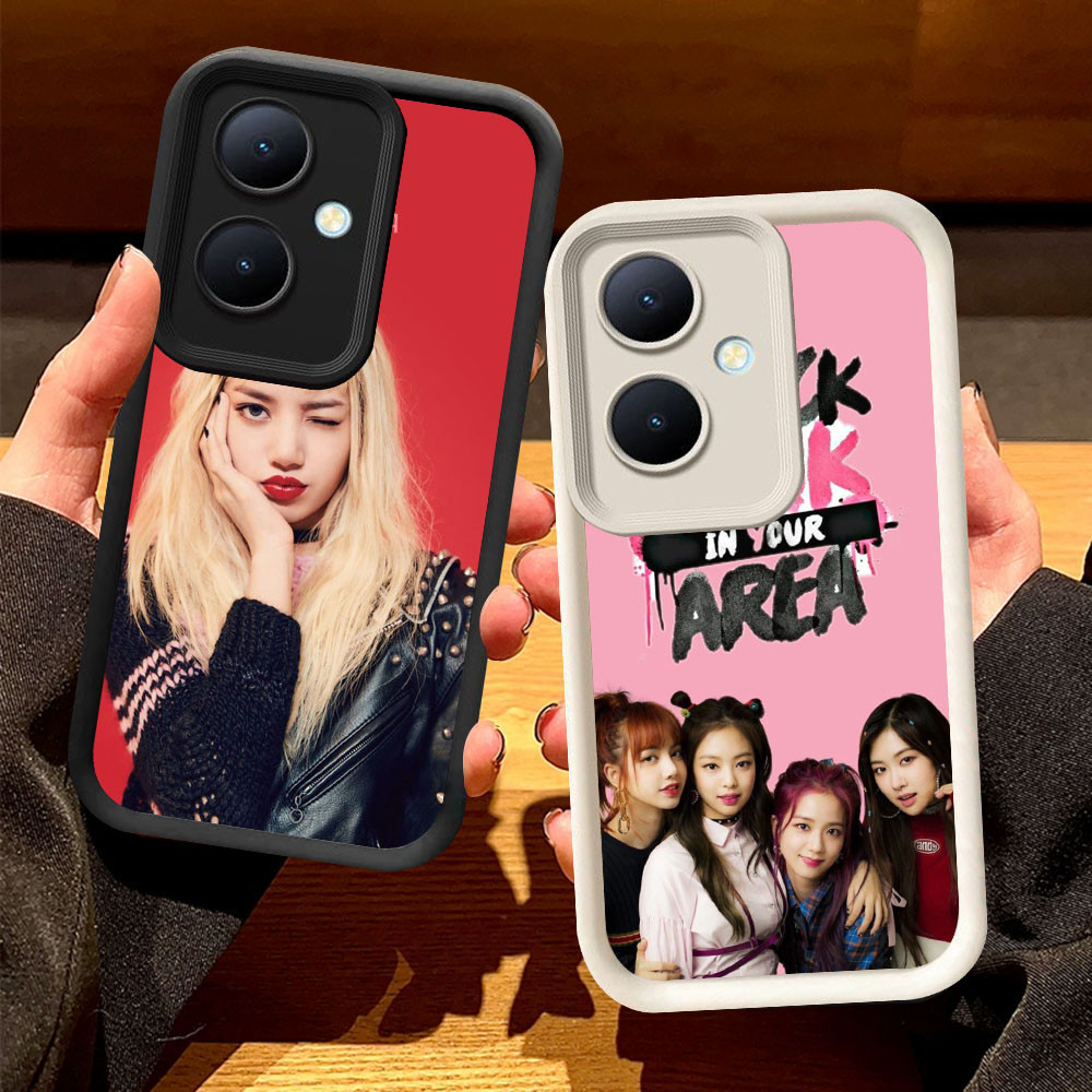 O-2 BLACKPINK Lisa Casing สําหรับ OPPO Reno 11F 11 8T Pro 13F 5G สีดําและสีขาว