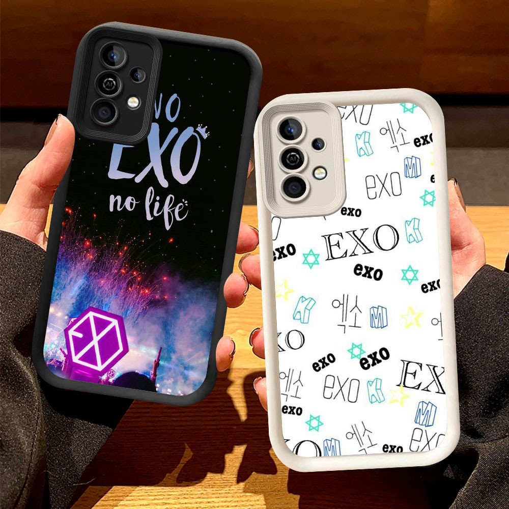 O-27 EXO Casing สําหรับ Samsung Galaxy A53 A52 A72 A52S A73 S25 Ultra 5G สีดําและสีขาว