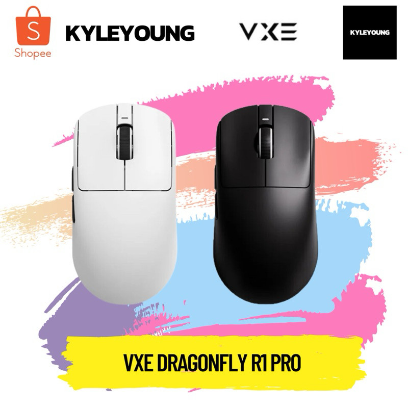 [สินค้ามือ1 พร้อมส่ง] เมาส์ VXE Dragonfly R1/R1 SE/R1 PRO/R1 PRO MAX (Black / White) ประกัน 1 ปี