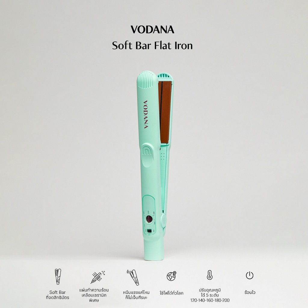 VODANA l Softbar Flat Iron - Mint Chocco (1inch) เครื่องหนีบผม Vodana สีเขียวมิ้นท์สไตล์เกาหลี หนีบ