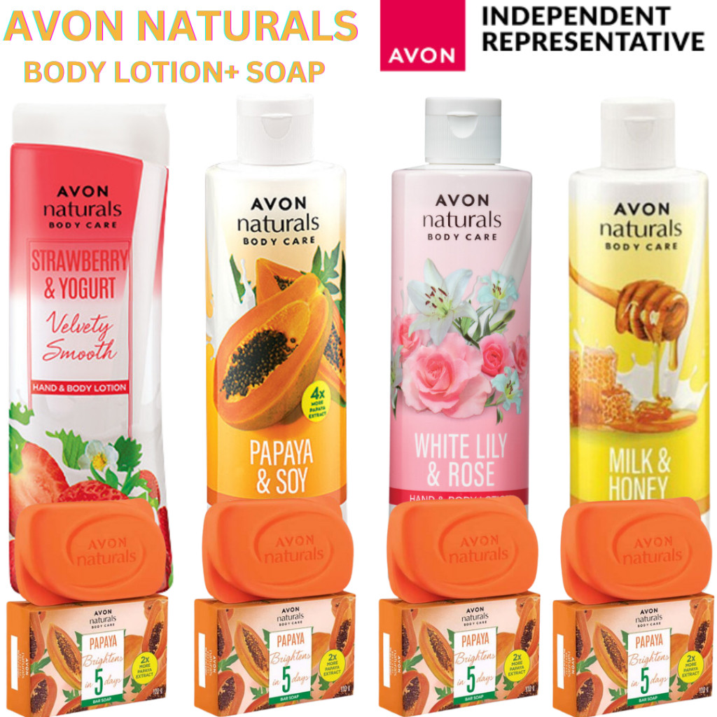 ในสต็อก Avon Naturals Hand & Body Lotion for Women 225ml และ 200ml นมและน้ําผึ้ง, มะละกอถั่วเหลือง, 