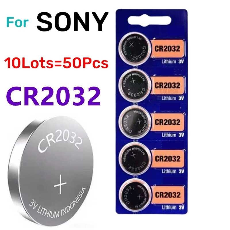 Δ แบตเตอรี่ลิเธียมไอออน 50 ชิ้น Sony Cr2032 ปุ่มแบตเตอรี่