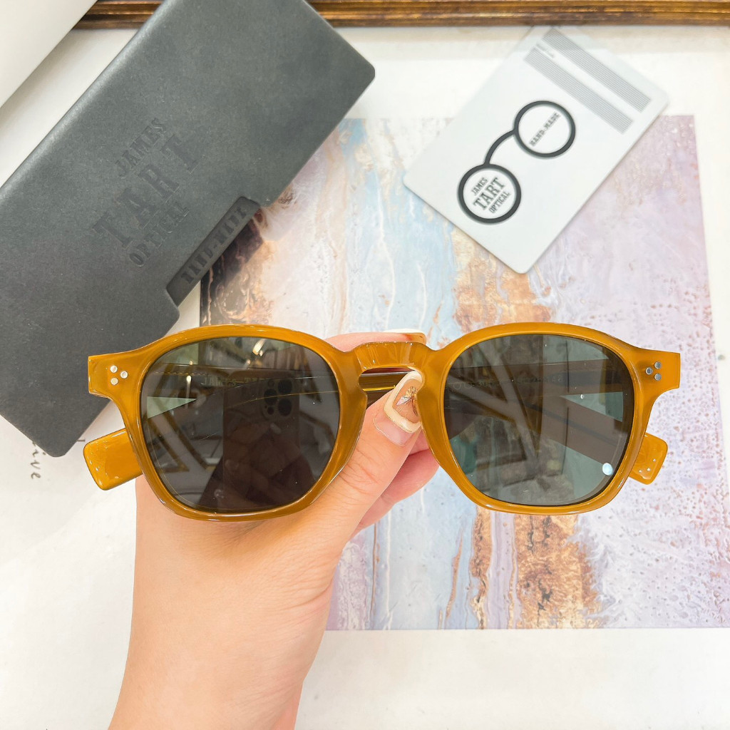 [คุณภาพสูง] James TART แว่นกันแดด 305 แว่นกันแดดแฟชั่นทรงกลมย้อนยุคป้องกันรังสีอัลตราไวโอเลต Unisex