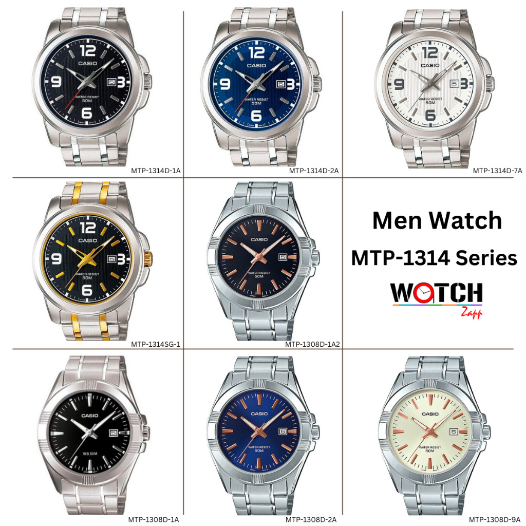 CASIO STANDARD นาฬิกาผู้ชาย สายสแตนเลส รุ่น MTP-1314D MTP-1308D MTP-1314D-1A MTP-1308D-1A MTP-1308D