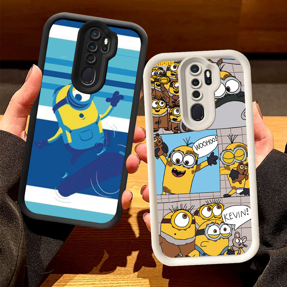 O-3 Minion Casing สําหรับ OPPO Reno F5 A5 2F F11 A9 2Z 2020 Pro สีดําและสีขาว