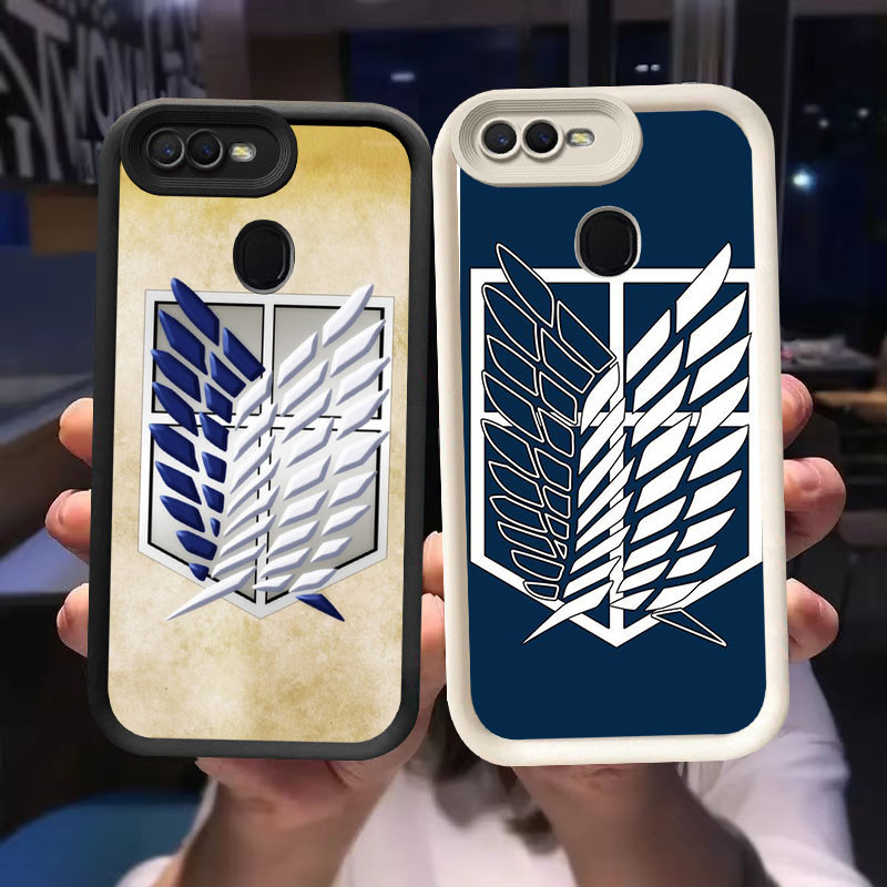 O-26 Attack on Titan Casing สําหรับ OPPO A5S A12s A7 A12 F7 F9 2018 Pro สีดําและสีขาว