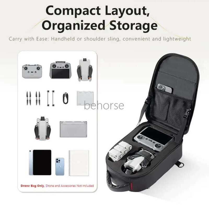 ▥ กระเป๋าสําหรับ Pro/3 Pro/3/Se/2Se/4K ป้องกันกรณีแบบพกพาไหล่กระเป๋าสําหรับ DJI Mini 4 Pro Dron