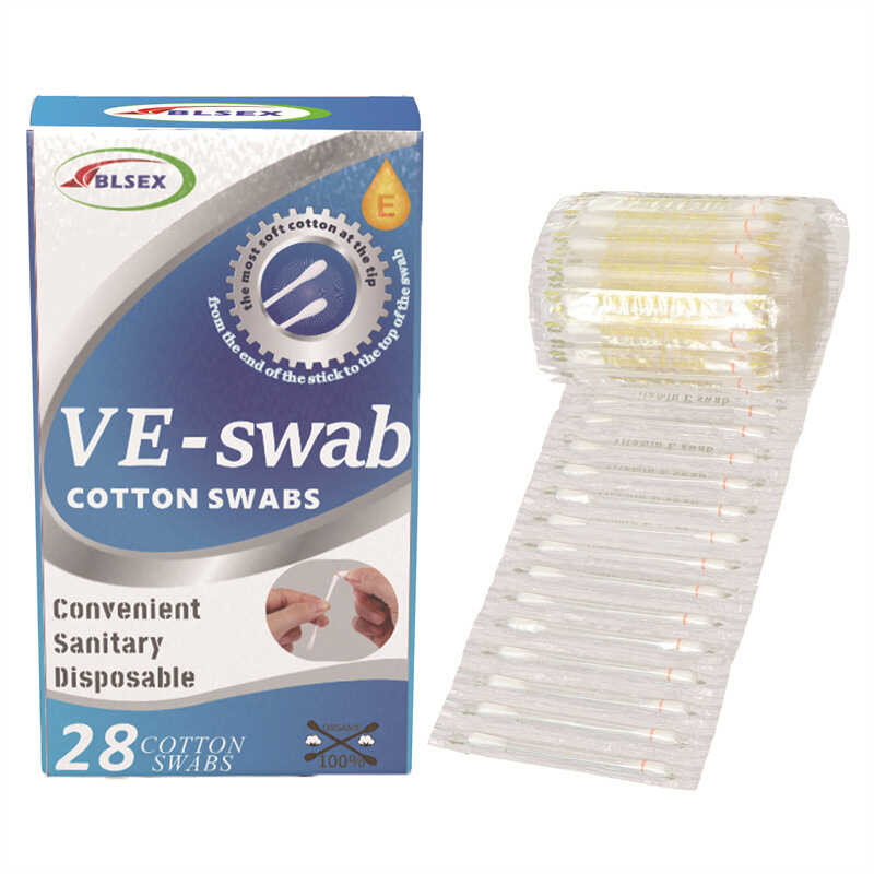 BLSEX Oral Care ทําความสะอาดสําลีหัก VE Lip Stick VE สําลี 50 ชิ้นแพ็ค