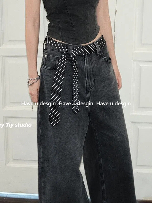 มี u desgin
 Simple Striped Tie เข็มขัดที่ไม่ซ้ํากัน Retro y2k สาวร้อนแคบยาวผ้าพันคอผ้าไหม Preppy เวอร์ชั่นเกาหลีฤดูใบไม้ผลิฤดูร้อน