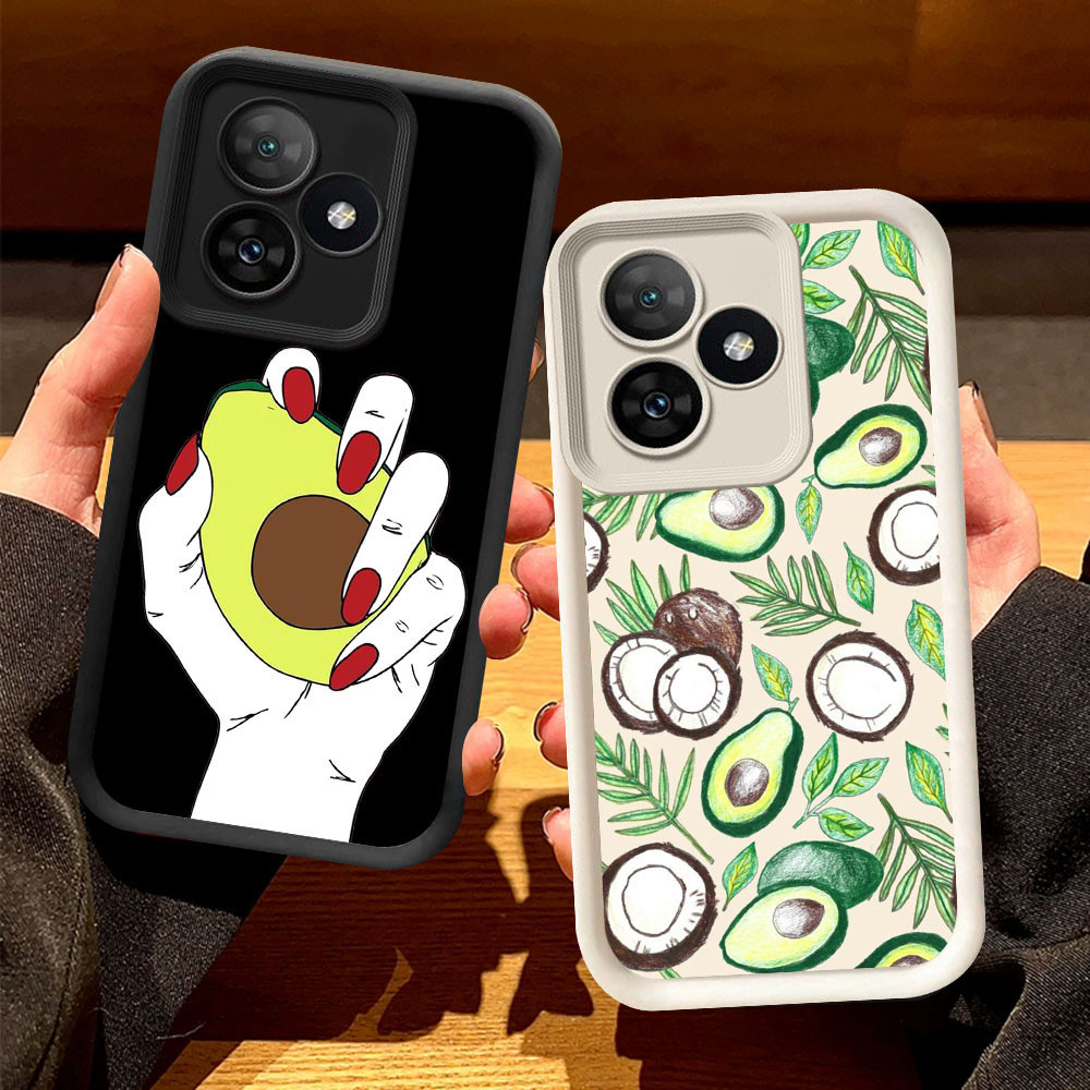 O-57 Avocado Casing สําหรับ Realme C53 C61 C51 Note 50 60 สีดําและสีขาว