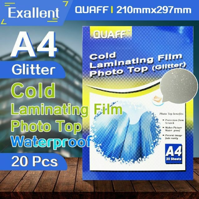 ในสต็อก QUAF COLD LAMINATING FILM PHOTO TOP (GLITTER,3D,LEATHER,CANVAS MATTE)