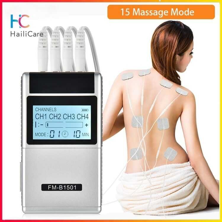 15 Hailicare โหมดไฟฟ้า PULSE 4 เอาต์พุต Nerve Muscle Stimulator ความถี่ต