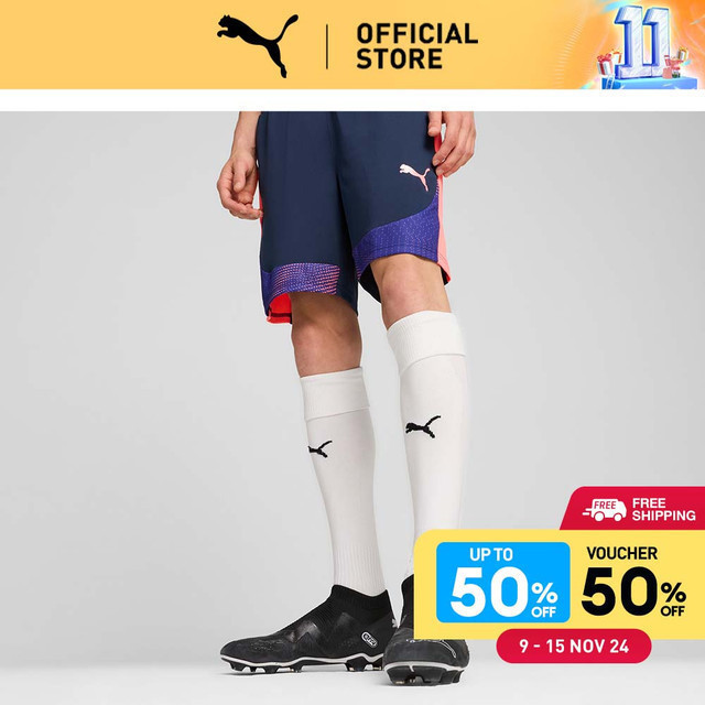 PUMA FOOTBALL - กางเกงขาสั้นผู้ชาย individualFINAL สีฟ้า  65958401