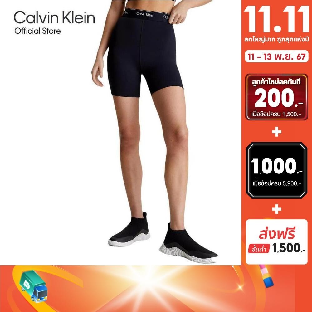 CALVIN KLEIN กางเกงเลกกิ้งขาสั้น เอวสูง High Waist Shorts รุ่น GWS4L728 BAE - สีดำ