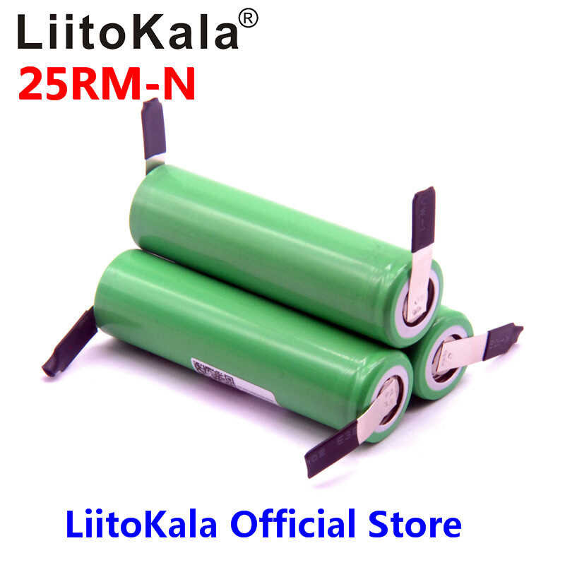 Δ Liitokala เดิม 18650 2500Mah แบตเตอรี่ Inr18650 25R 3.6V ปล่อย 20A + DIY น